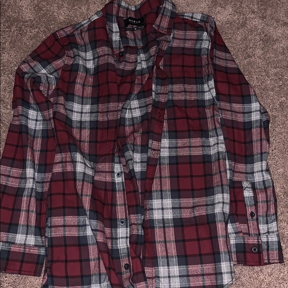 red black and white mens flannel - Picture 1 of 3